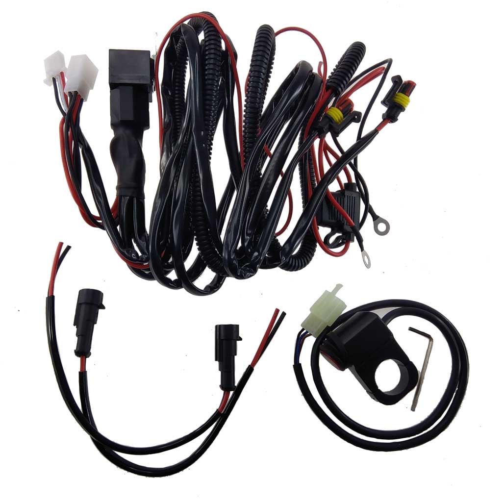 Brightstar Darkbuster Premium Wiring Harness with switch & relay for Motorcycle Auxiliary Lights