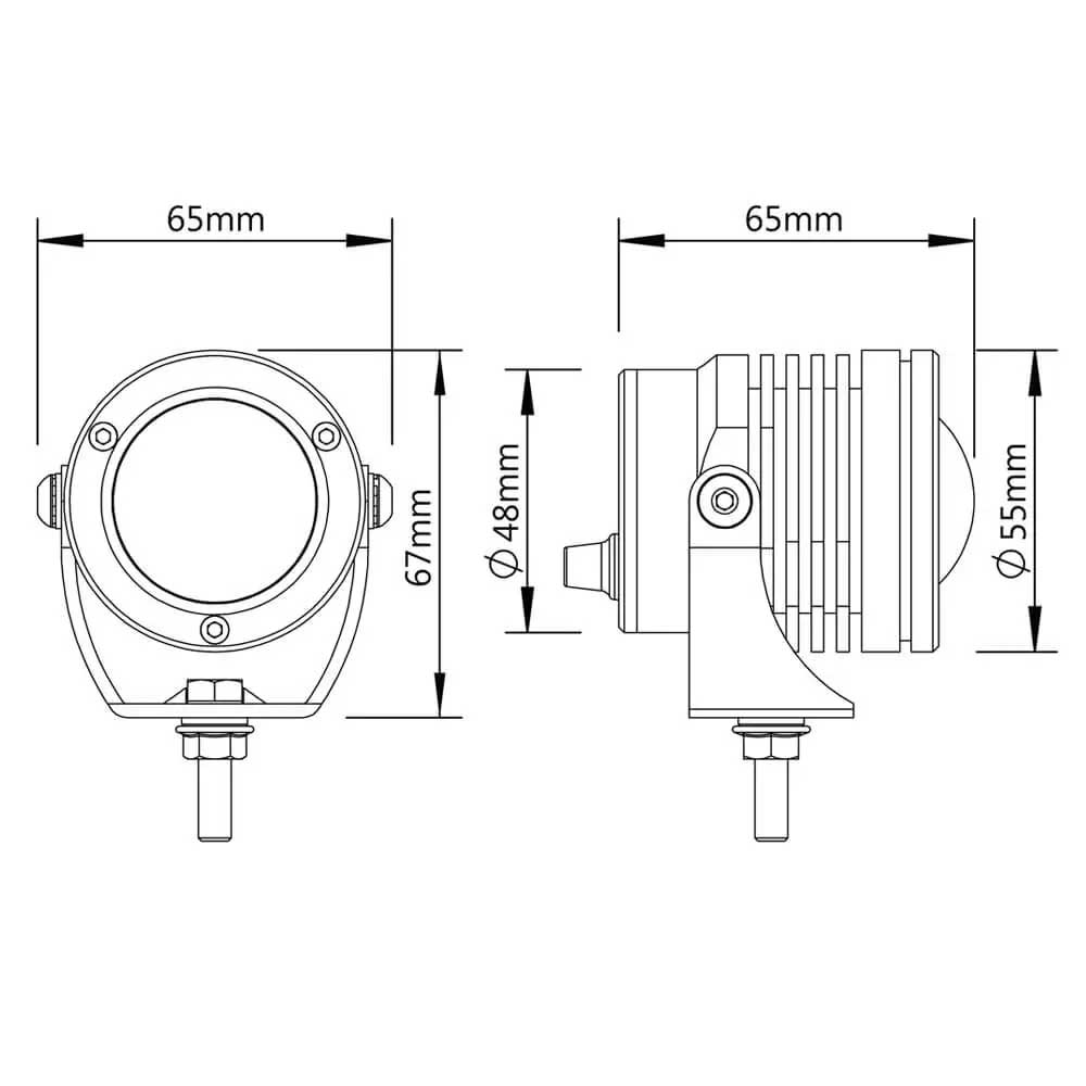 Brightstar Darkbuster DB7 Motorcycle Auxiliary Projector Spot Lights with Genuine CREE XHP50 LEDs