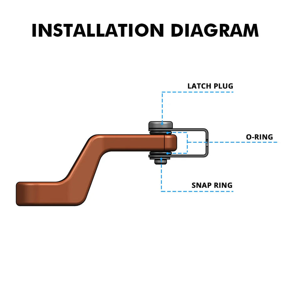 Installation diagram of a clutch lever with labeled parts on a white background