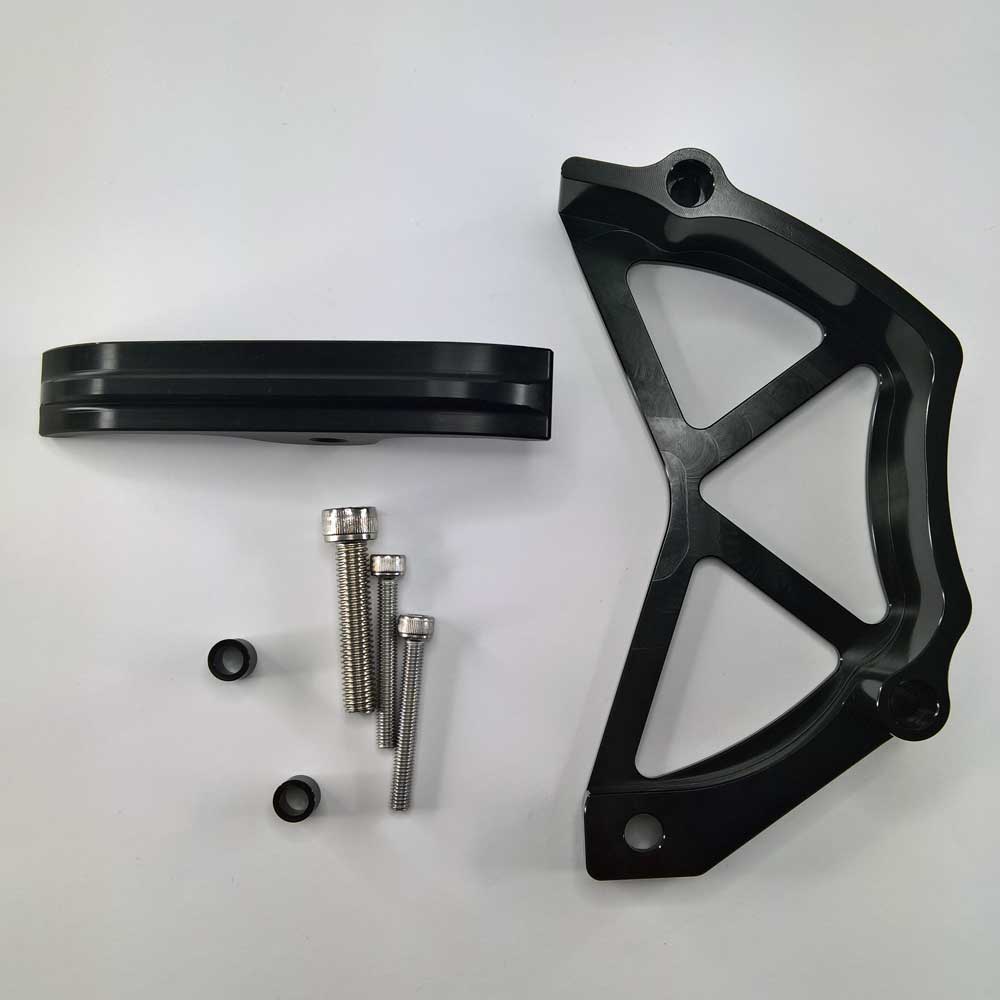 Black Aluminium Alloy Chain Guard Cover/Case Saver kit to fit KTM models listed