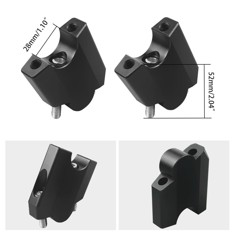 50 mm Angled handlebar riser set for Yamaha Tenere 700 - black