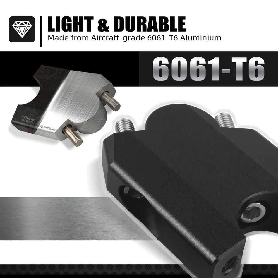 50 mm Angled handlebar riser set for Yamaha Tenere 700 - black
