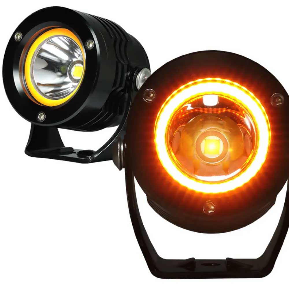 Brightstar Darkbuster DB6 Motorcycle Auxiliary Lights with Integrated Indicators & Genuine CREE XHP50 LEDs