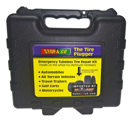 Stop 'n Go Deluxe Tubeless Tyre Puncture Repair kit in rugged carry case